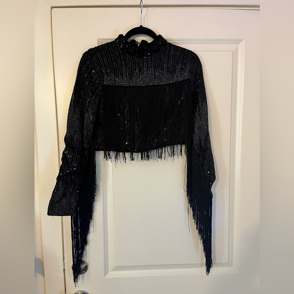Handmade Black fringe cowgirl shirt/jacket